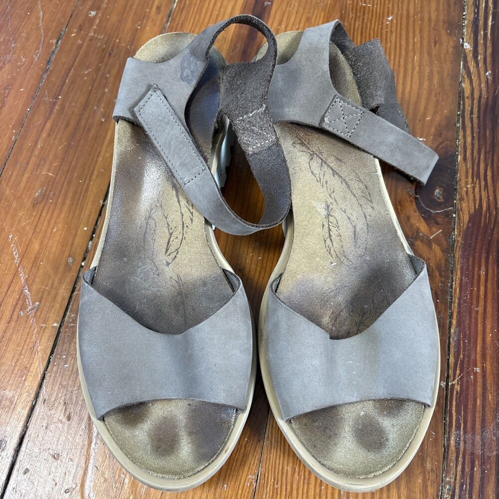 LOINTS OF HOLLAND Brown Leather Comfort Wedge Heels US 10 Cork‎ Sole - Picture 2 of 5